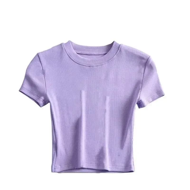 ribbed crop tee in lavender