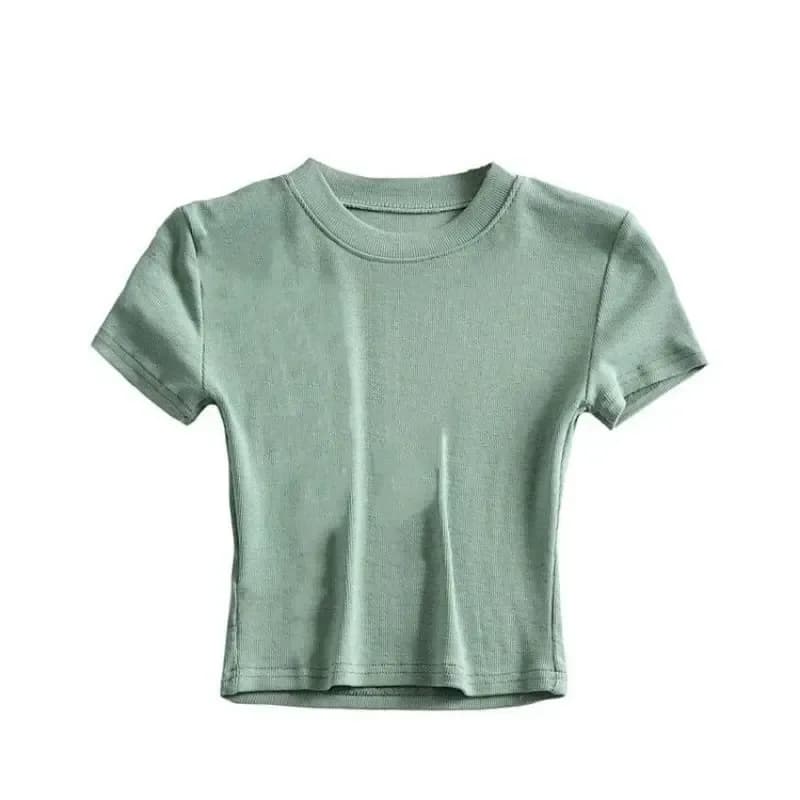 ribbed crop tee in mint